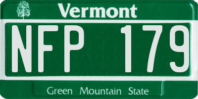 VT license plate NFP179