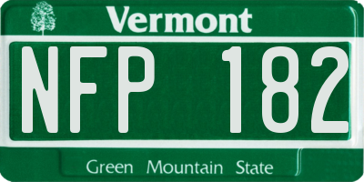 VT license plate NFP182