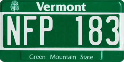 VT license plate NFP183