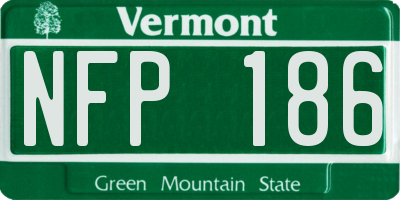 VT license plate NFP186