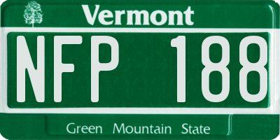 VT license plate NFP188