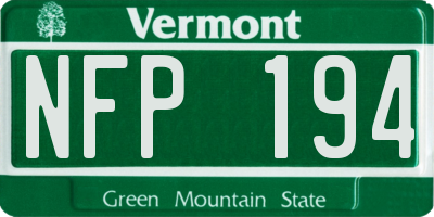 VT license plate NFP194