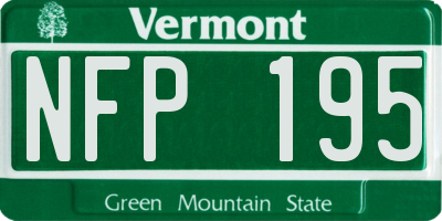VT license plate NFP195