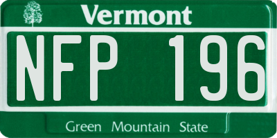 VT license plate NFP196