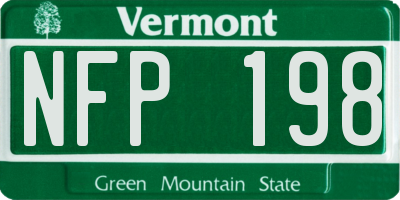 VT license plate NFP198