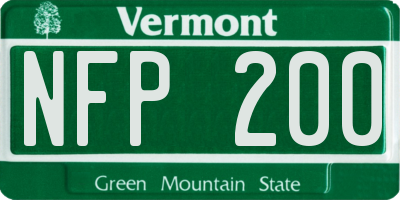 VT license plate NFP200