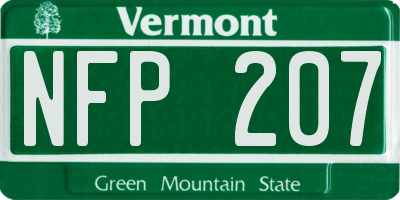 VT license plate NFP207