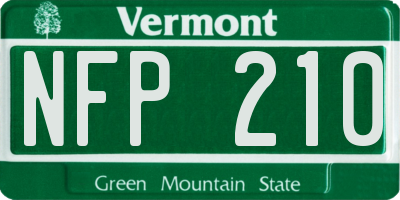 VT license plate NFP210