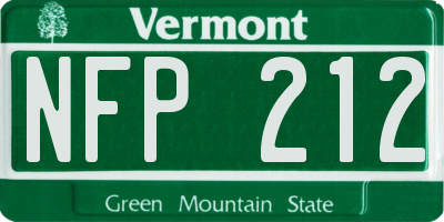 VT license plate NFP212