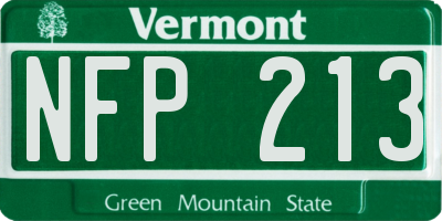 VT license plate NFP213