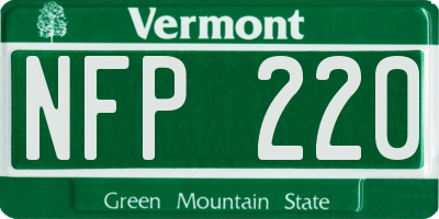 VT license plate NFP220