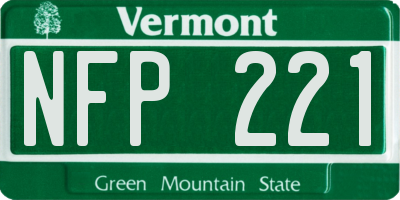 VT license plate NFP221