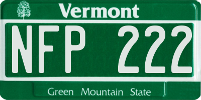 VT license plate NFP222