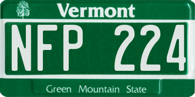 VT license plate NFP224