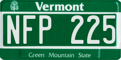 VT license plate NFP225