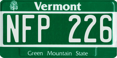 VT license plate NFP226