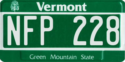 VT license plate NFP228
