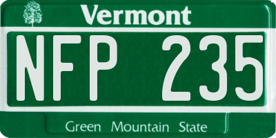 VT license plate NFP235