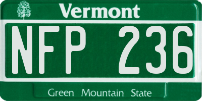 VT license plate NFP236