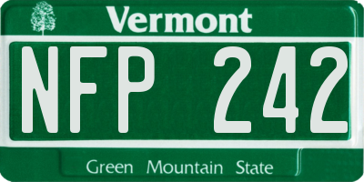 VT license plate NFP242