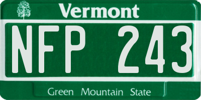 VT license plate NFP243