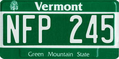 VT license plate NFP245