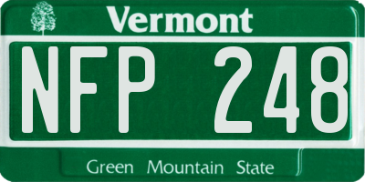 VT license plate NFP248