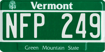 VT license plate NFP249