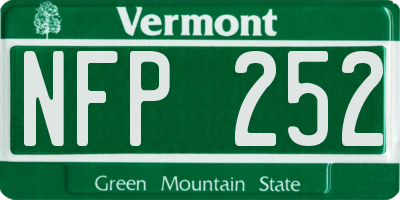 VT license plate NFP252