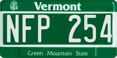 VT license plate NFP254