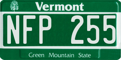 VT license plate NFP255