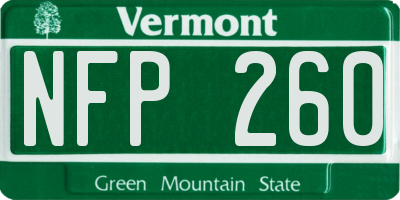 VT license plate NFP260
