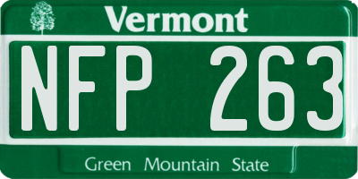 VT license plate NFP263