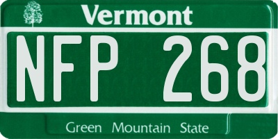 VT license plate NFP268