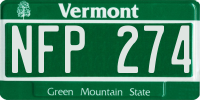 VT license plate NFP274