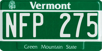 VT license plate NFP275