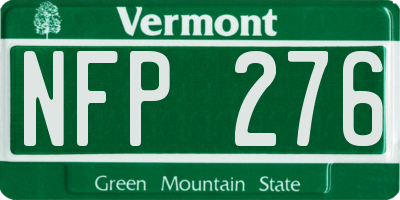 VT license plate NFP276