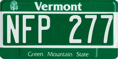 VT license plate NFP277
