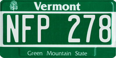 VT license plate NFP278