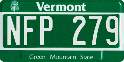 VT license plate NFP279
