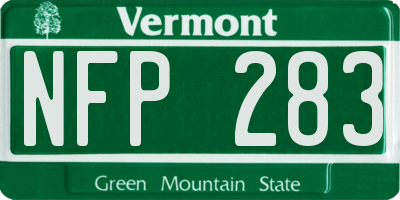 VT license plate NFP283
