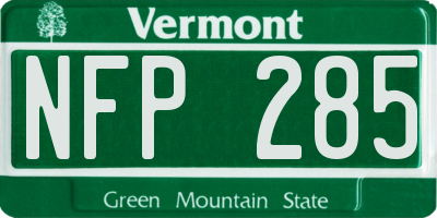 VT license plate NFP285