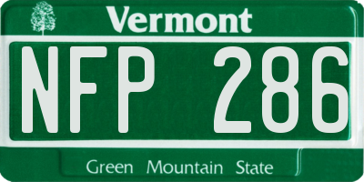 VT license plate NFP286