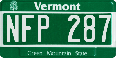 VT license plate NFP287