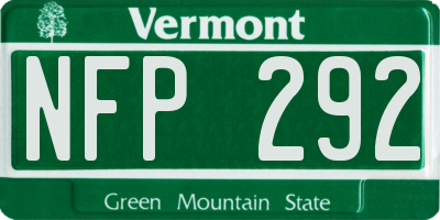 VT license plate NFP292