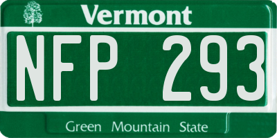 VT license plate NFP293