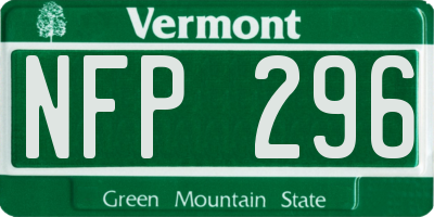 VT license plate NFP296