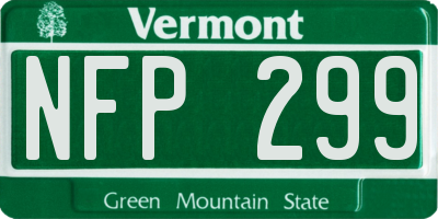 VT license plate NFP299