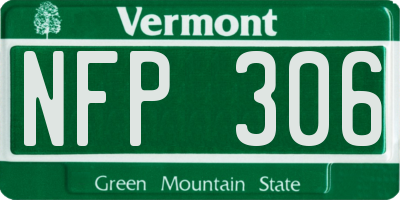 VT license plate NFP306