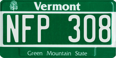 VT license plate NFP308